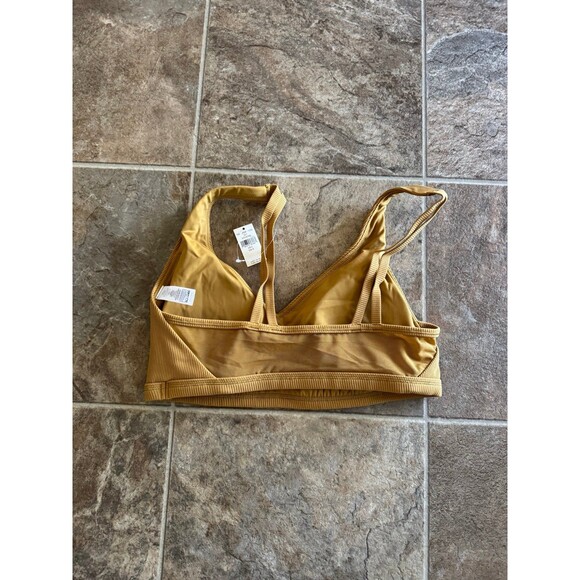 OFFLINE By Aerie Ribbed Plunge Sports Bra Honey Size Large - Picture 9 of 11